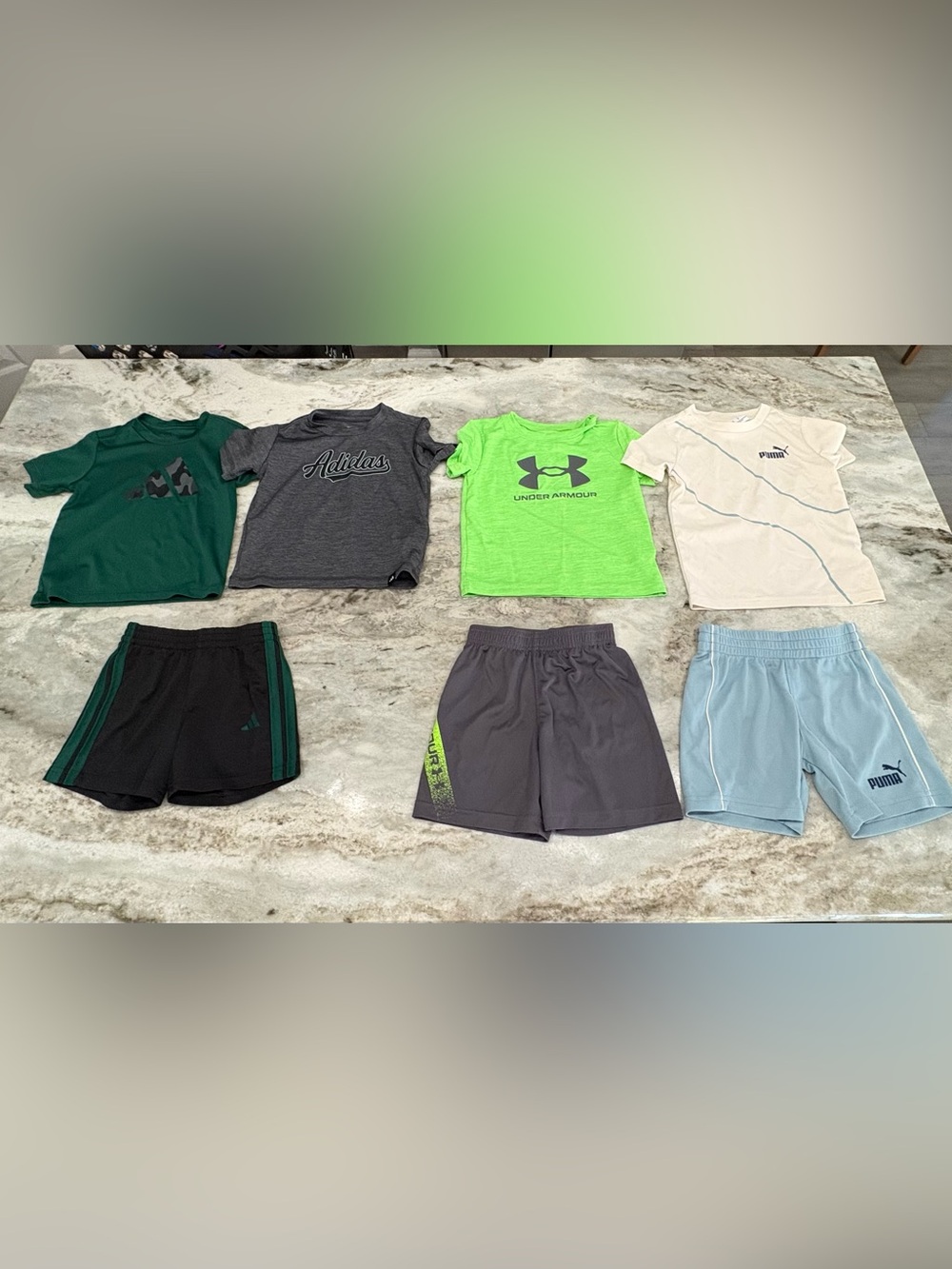 2t Athletic Shorts Set Bundle- 3 pairs UA, Adidas, Puma Drifit